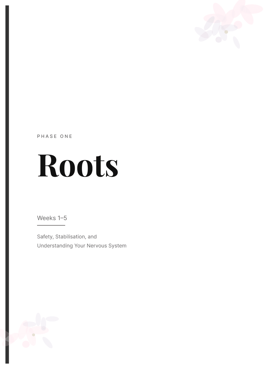 Phase One: Roots, Weeks 1–5, Safety, Stabilisation, and Understanding Your Nervous System